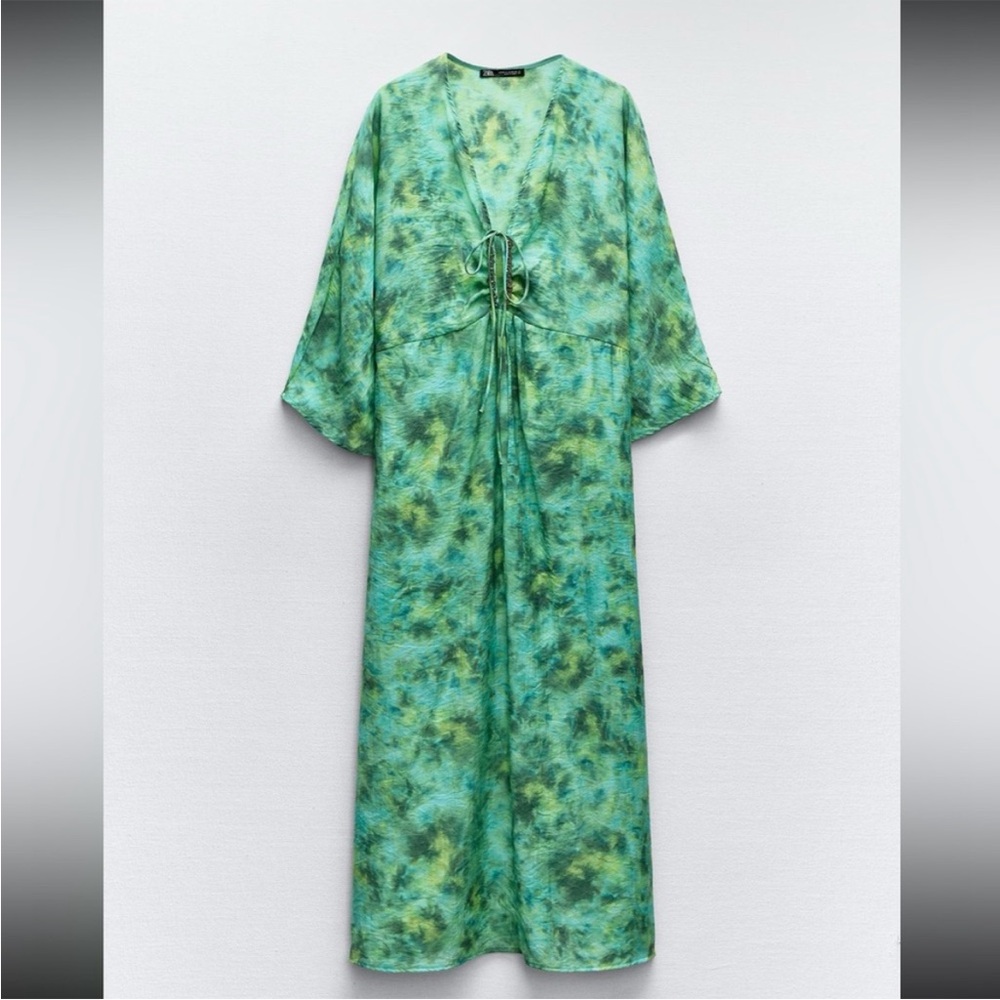 printed beaded dress